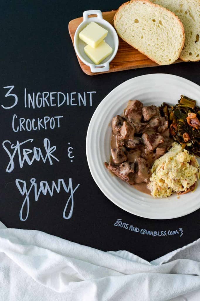 No-Mess Crockpot Steak and Gravy - Alphafoodie